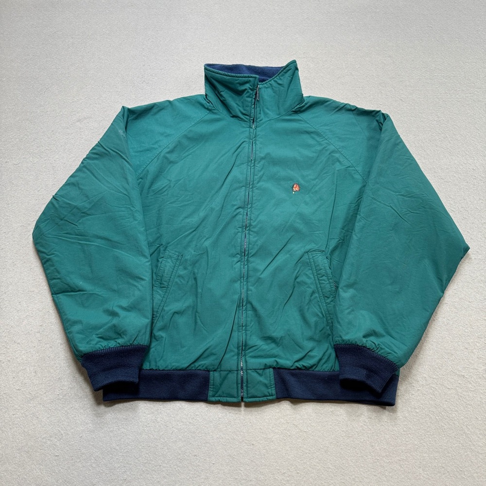 Vintage Chaps Ralph Lauren Jacket Men's XL Green Fleece Lined Windbreaker Bomber